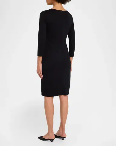 Emporio Armani Ruched 3/4-Sleeve Dress | Thumbnail 3