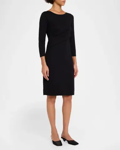 Emporio Armani Ruched 3/4-Sleeve Dress | Thumbnail 4
