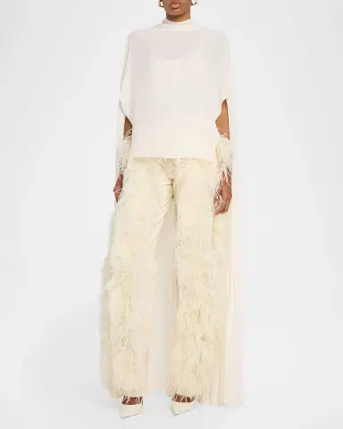 Lapointe Feather-Trim Cotton Twill Straight-Leg Jeans | Thumbnail 2 Lapointe Feather-Trim Cotton Twill Straight-Leg Jeans | Thumbnail 2