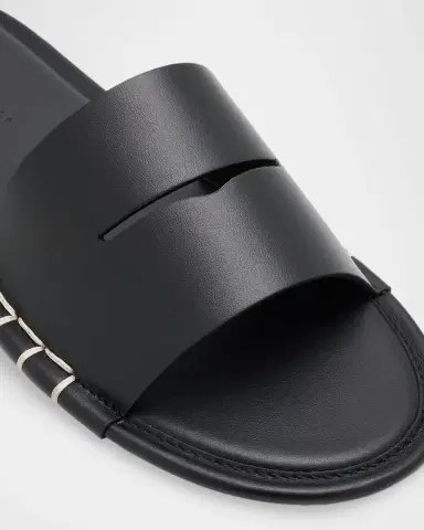 JW Anderson Men's Leather Loafer Slide Mules | Thumbnail 3