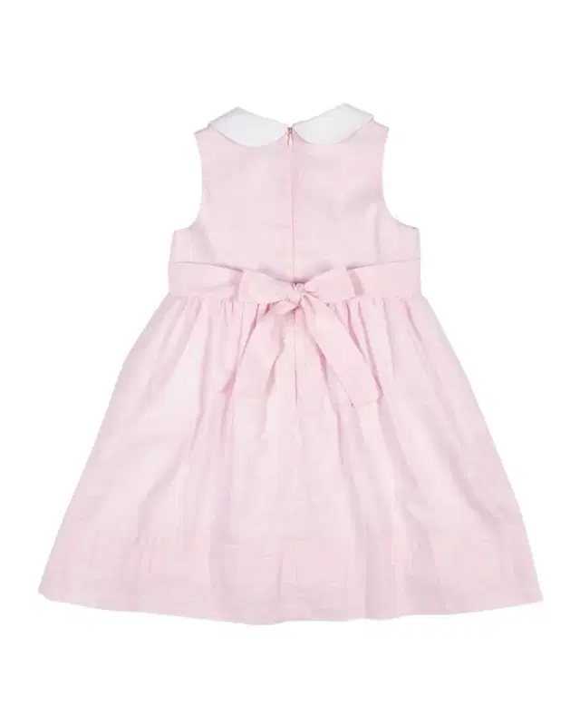 Girl's Floral Appliqué Linen-Look Sleeveless Dress, Size 2T-8