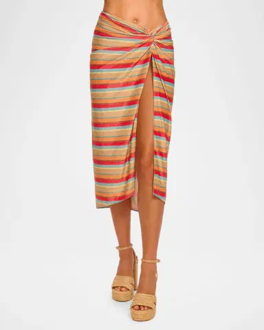 Ramy Brook Xana Glitter Stripe Coverup Skirt | Thumbnail 4