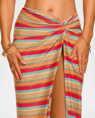 Ramy Brook Xana Glitter Stripe Coverup Skirt | Thumbnail 5