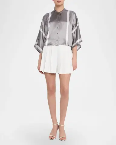 L'AGENCE Naamah Pleated Shorts | Thumbnail 2 L'AGENCE Naamah Pleated Shorts | Thumbnail 2