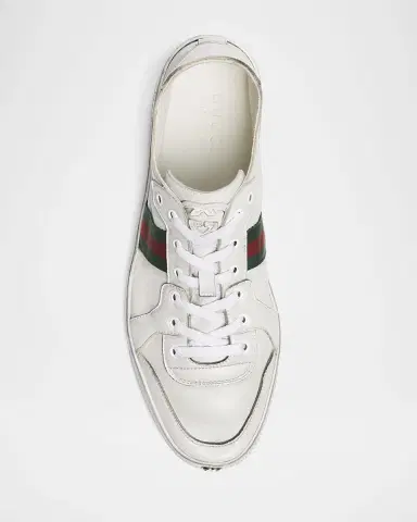 Gucci Men's Stretch Leather Low-Top Sneakers | Thumbnail 4 Gucci Men's Stretch Leather Low-Top Sneakers | Thumbnail 4