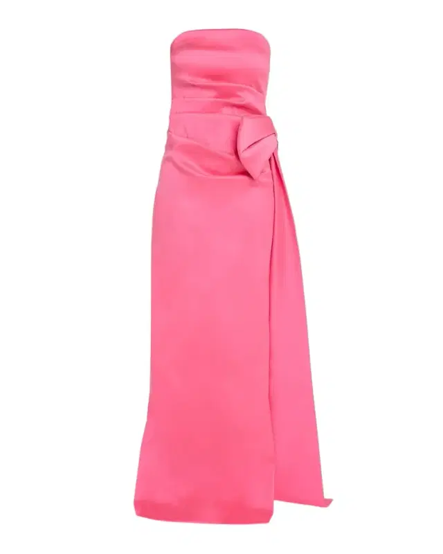 Rickie Freeman for Teri Jon Strapless Side-Bow Mikado Column Gown