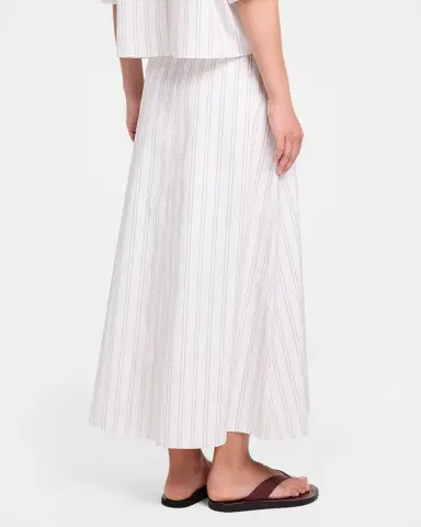 TWP The A-Line Pinstriped Cotton Skirt | Thumbnail 3