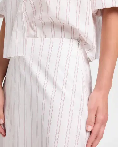 TWP The A-Line Pinstriped Cotton Skirt | Thumbnail 5