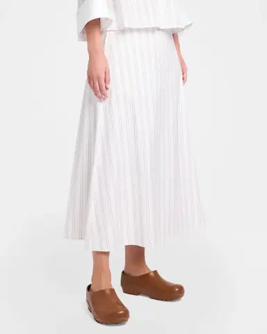 TWP The A-Line Pinstriped Cotton Skirt | Thumbnail 6