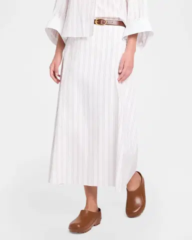 TWP The A-Line Pinstriped Cotton Skirt | Thumbnail 7
