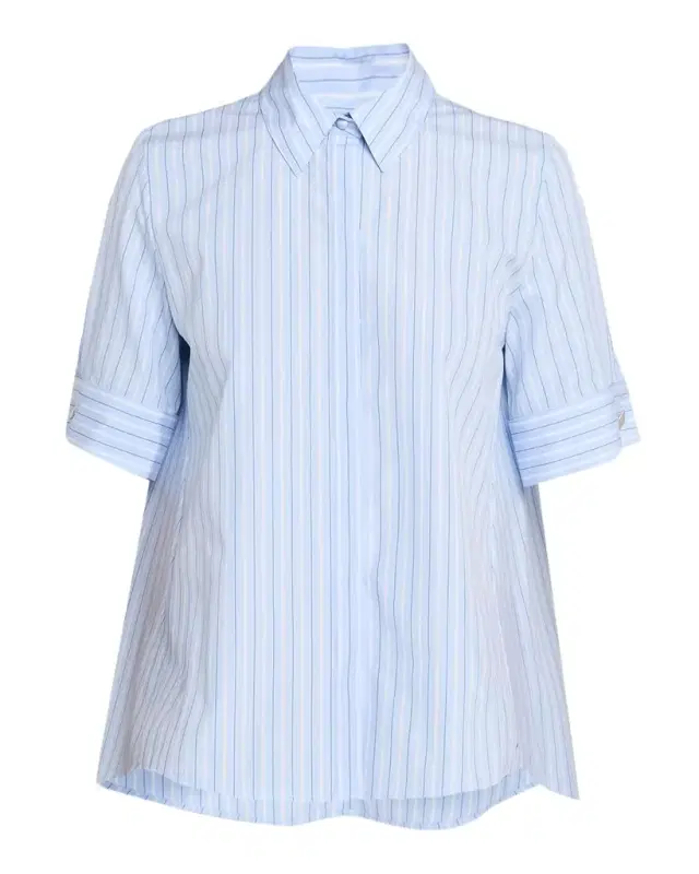 Charlie Striped Short-Sleeve Button-Down Top