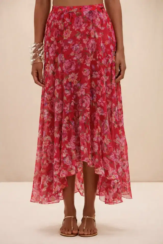 PatBo PEONY PRINT LYCRA MAXI SKIRT