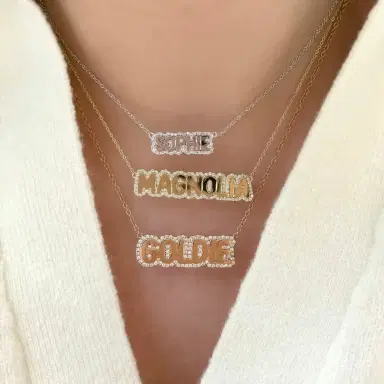 Stephanie Gottlieb Small Bubble with Pave Outline Necklace | Thumbnail 4 Stephanie Gottlieb Small Bubble with Pave Outline Necklace | Thumbnail 4