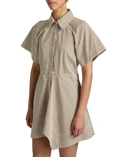 A.L.C. Women's Julie Striped Mini-Shirtdress - Pearl Aged Bronze | Thumbnail 4 A.L.C. Women's Julie Striped Mini-Shirtdress - Pearl Aged Bronze | Thumbnail 4