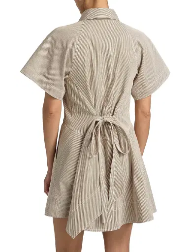 A.L.C. Women's Julie Striped Mini-Shirtdress - Pearl Aged Bronze | Thumbnail 5 A.L.C. Women's Julie Striped Mini-Shirtdress - Pearl Aged Bronze | Thumbnail 5