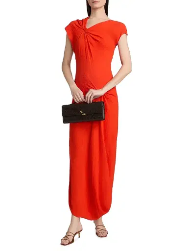 A.L.C. Women's Willa Knotted Crepe Maxi Dress - Persimmon - Size 4 | Thumbnail 2 A.L.C. Women's Willa Knotted Crepe Maxi Dress - Persimmon - Size 4 | Thumbnail 2
