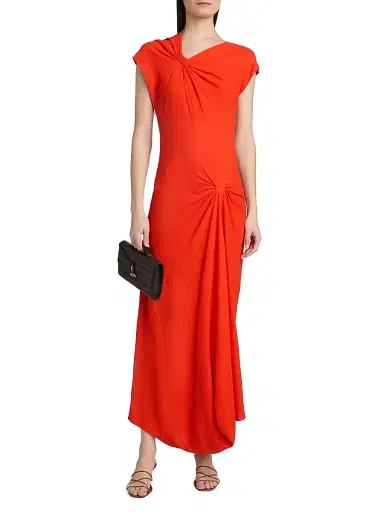 A.L.C. Women's Willa Knotted Crepe Maxi Dress - Persimmon - Size 4 | Thumbnail 3 A.L.C. Women's Willa Knotted Crepe Maxi Dress - Persimmon - Size 4 | Thumbnail 3