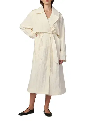 Joe's Jeans Women's The Elizabeth Textured Cotton-Blend Trench Coat | Thumbnail 3
