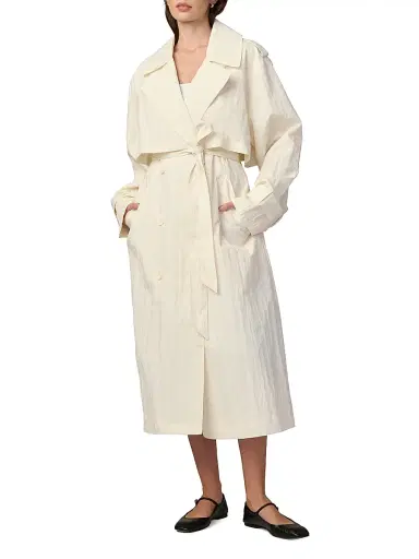 Joe's Jeans Women's The Elizabeth Textured Cotton-Blend Trench Coat | Thumbnail 4