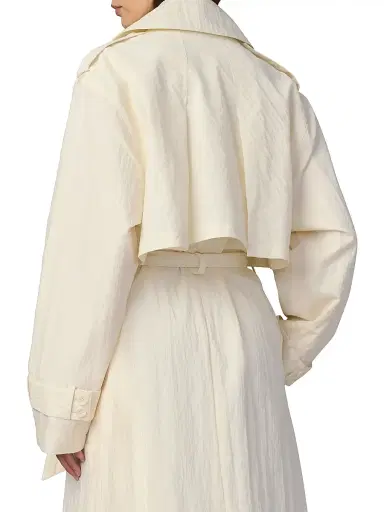 Joe's Jeans Women's The Elizabeth Textured Cotton-Blend Trench Coat | Thumbnail 7