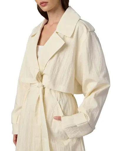 Joe's Jeans Women's The Elizabeth Textured Cotton-Blend Trench Coat | Thumbnail 8