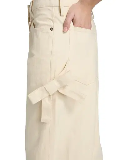 Simone Rocha Women's Cuffed Hem Cotton Straight-Leg Jeans - Ecru | Thumbnail 6 Simone Rocha Women's Cuffed Hem Cotton Straight-Leg Jeans - Ecru | Thumbnail 6