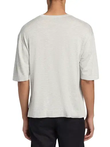 OFFICINE GÉNÉRALE Men's Boris Knit Crewneck T-Shirt - Light Heather Grey - Size XXL | Thumbnail 5