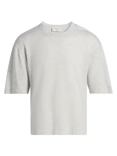 OFFICINE GÉNÉRALE Men's Boris Knit Crewneck T-Shirt - Light Heather Grey - Size XXL | Thumbnail 1