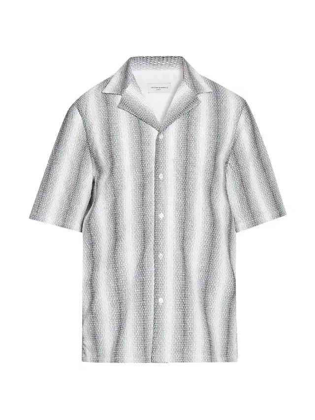 Men's Eren Striped Short-Sleeve Shirt - Mid Grey White