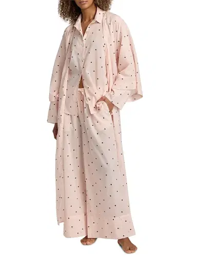 Papinelle Women's Heart Print Cotton Pajamas - Rosewater | Thumbnail 2 Papinelle Women's Heart Print Cotton Pajamas - Rosewater | Thumbnail 2