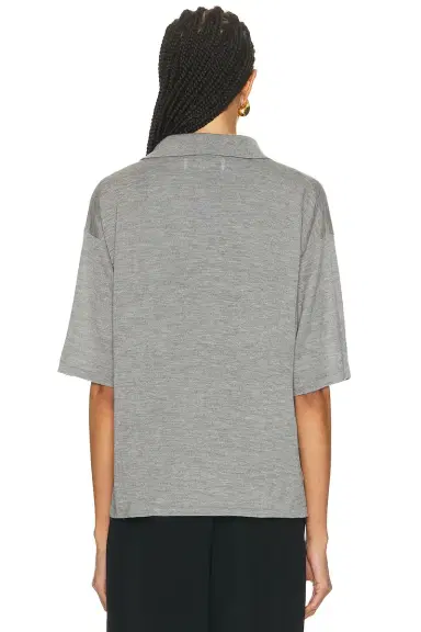 Sprwmn Oversized Cashmere Polo Top | Thumbnail 3 Sprwmn Oversized Cashmere Polo Top | Thumbnail 3