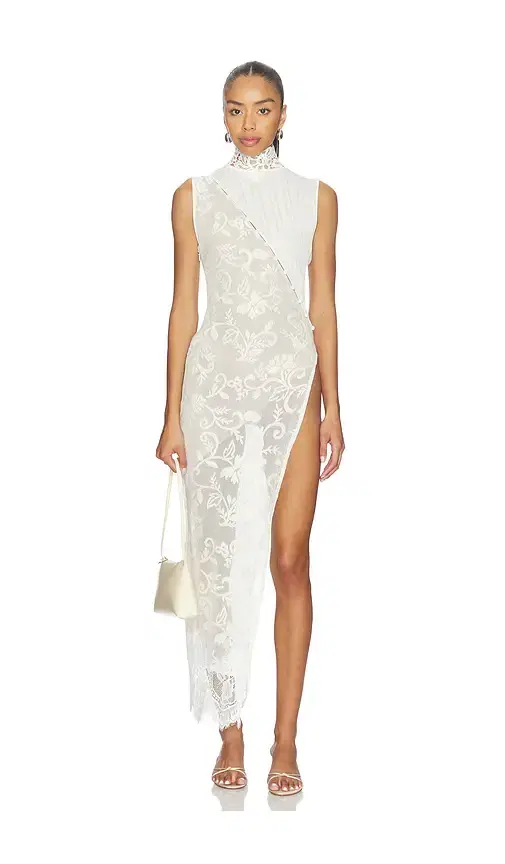 Yellow The Label Greta Lace Tunic Dress