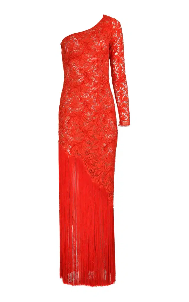 Francesca Miranda Scarlet Fringe Cotton Maxi Dress