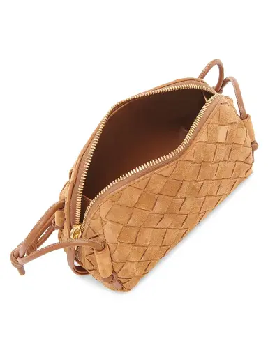Bottega Veneta Women's Concert Suede Pouch - Amber Gold | Thumbnail 3