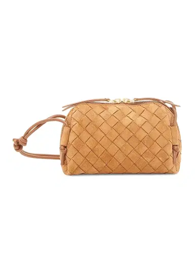 Bottega Veneta Women's Concert Suede Pouch - Amber Gold | Thumbnail 1