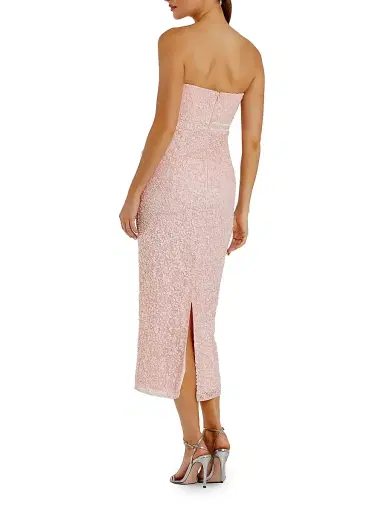 Mac Duggal Women's Embellished Mesh Strapless Midi-Dress - Blush - Size 12 | Thumbnail 2