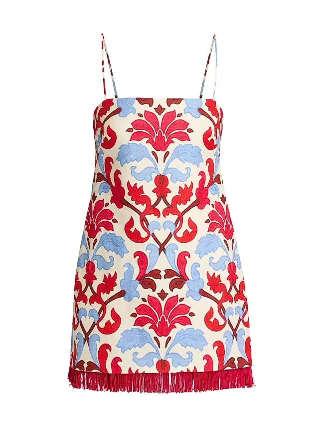 Cara Cara Women's Valencia Floral Cotton Poplin Shift Minidress - Fluer Crest