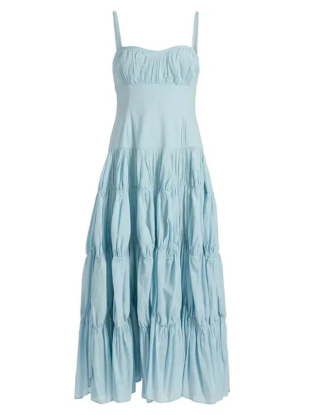 Women's Emmalina Smocked Cotton Midi-Dress - Adriatic