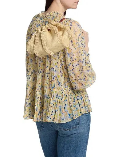Ulla Johnson Women's Leandra Printed Silk Blouse - Daffodil - Size 0 | Thumbnail 5