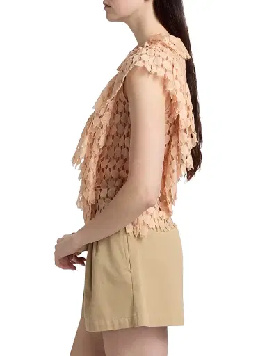 Ulla Johnson Women's Daevy Lace Ruffle Top - Blush - Size 8 | Thumbnail 4