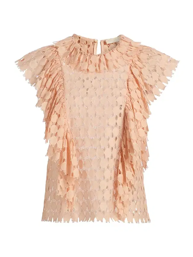 Women's Daevy Lace Ruffle Top - Blush