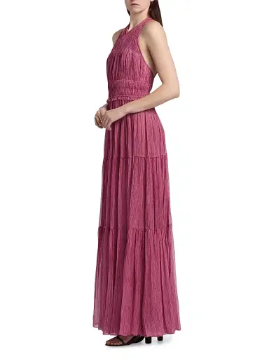 Ulla Johnson Women's Freesia Shirred Silk Chiffon Sleeveless Gown - Amaranthus - Size 16 | Thumbnail 4 Ulla Johnson Women's Freesia Shirred Silk Chiffon Sleeveless Gown - Amaranthus - Size 16 | Thumbnail 4
