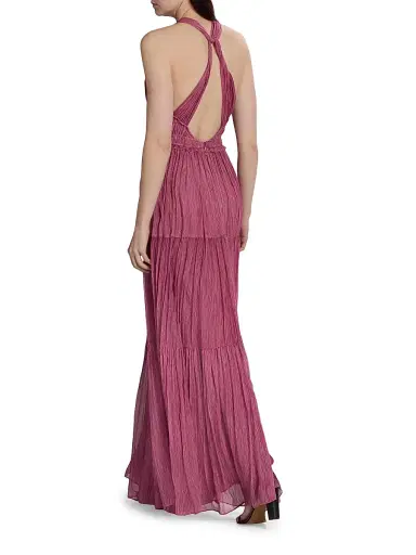 Ulla Johnson Women's Freesia Shirred Silk Chiffon Sleeveless Gown - Amaranthus - Size 16 | Thumbnail 5 Ulla Johnson Women's Freesia Shirred Silk Chiffon Sleeveless Gown - Amaranthus - Size 16 | Thumbnail 5
