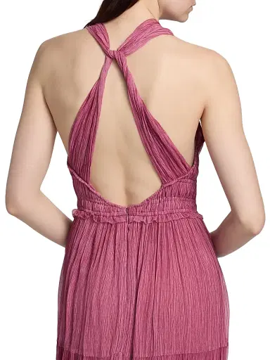 Ulla Johnson Women's Freesia Shirred Silk Chiffon Sleeveless Gown - Amaranthus - Size 16 | Thumbnail 6 Ulla Johnson Women's Freesia Shirred Silk Chiffon Sleeveless Gown - Amaranthus - Size 16 | Thumbnail 6