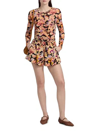 Ulla Johnson Women's Rowan Floral Cotton Shorts | Thumbnail 2 Ulla Johnson Women's Rowan Floral Cotton Shorts | Thumbnail 2