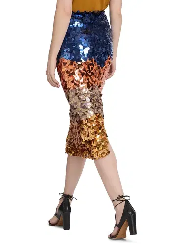 Ulla Johnson Women's Matilde Colorblocked Paillettes Pencil Skirt | Thumbnail 5 Ulla Johnson Women's Matilde Colorblocked Paillettes Pencil Skirt | Thumbnail 5