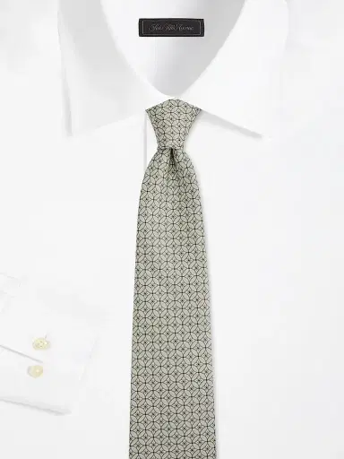 Kiton Men's Interlocking Circles Silk Tie - Tan | Thumbnail 2 Kiton Men's Interlocking Circles Silk Tie - Tan | Thumbnail 2