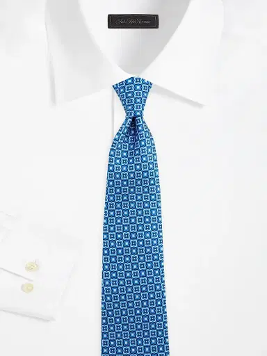 Kiton Men's Clover Mosaic Silk Tie - Blue | Thumbnail 2 Kiton Men's Clover Mosaic Silk Tie - Blue | Thumbnail 2