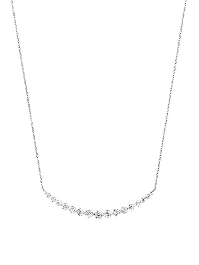 Women's 18K White Gold & 1.90 TCW Diamond Bar Pendant Necklace - White Gold