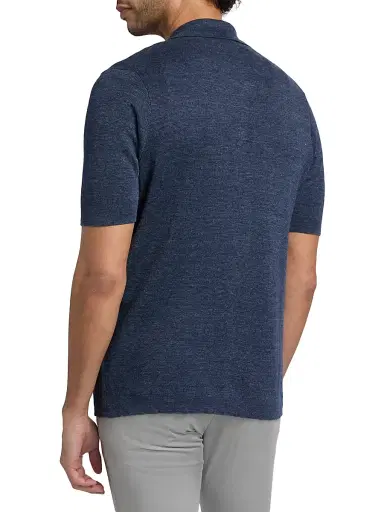 Saks Fifth Avenue Men's Heathered Linen Camp Shirt - Navy - Size XXL | Thumbnail 5
